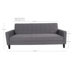 House Nordic Milton Schlafsofa - 204x85x81cm - mit Stauraum -