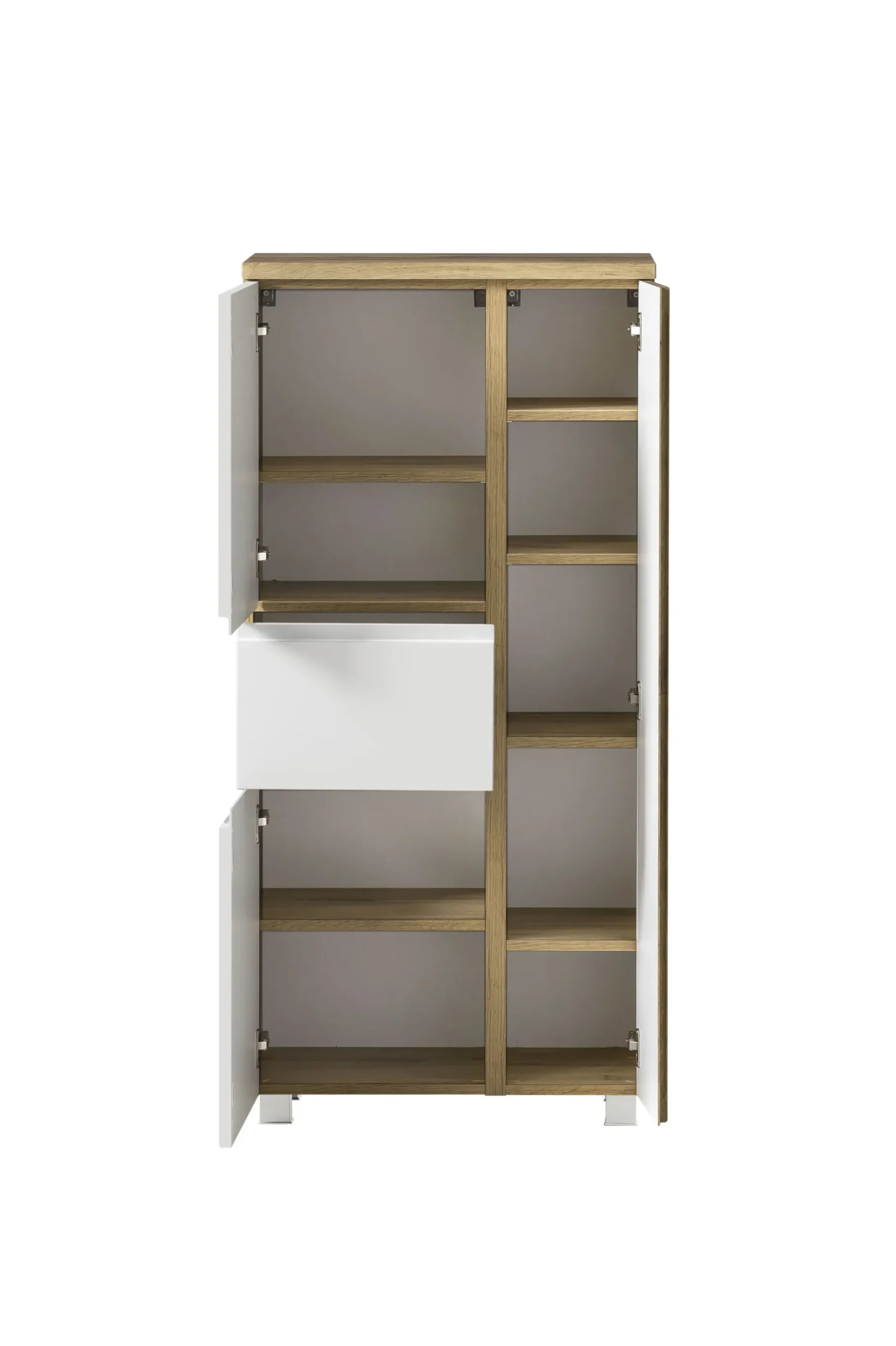 Mittelgroßer Aufbewahrungsschrank Varese | 65 x 35 x 130 cm | Weiß
