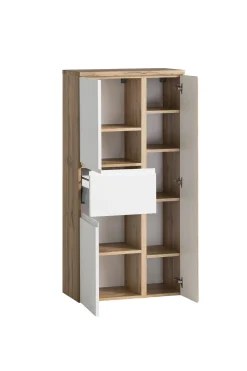 Mittelgroßer Aufbewahrungsschrank Varese | 65 x 35 x 130 cm | Weiß