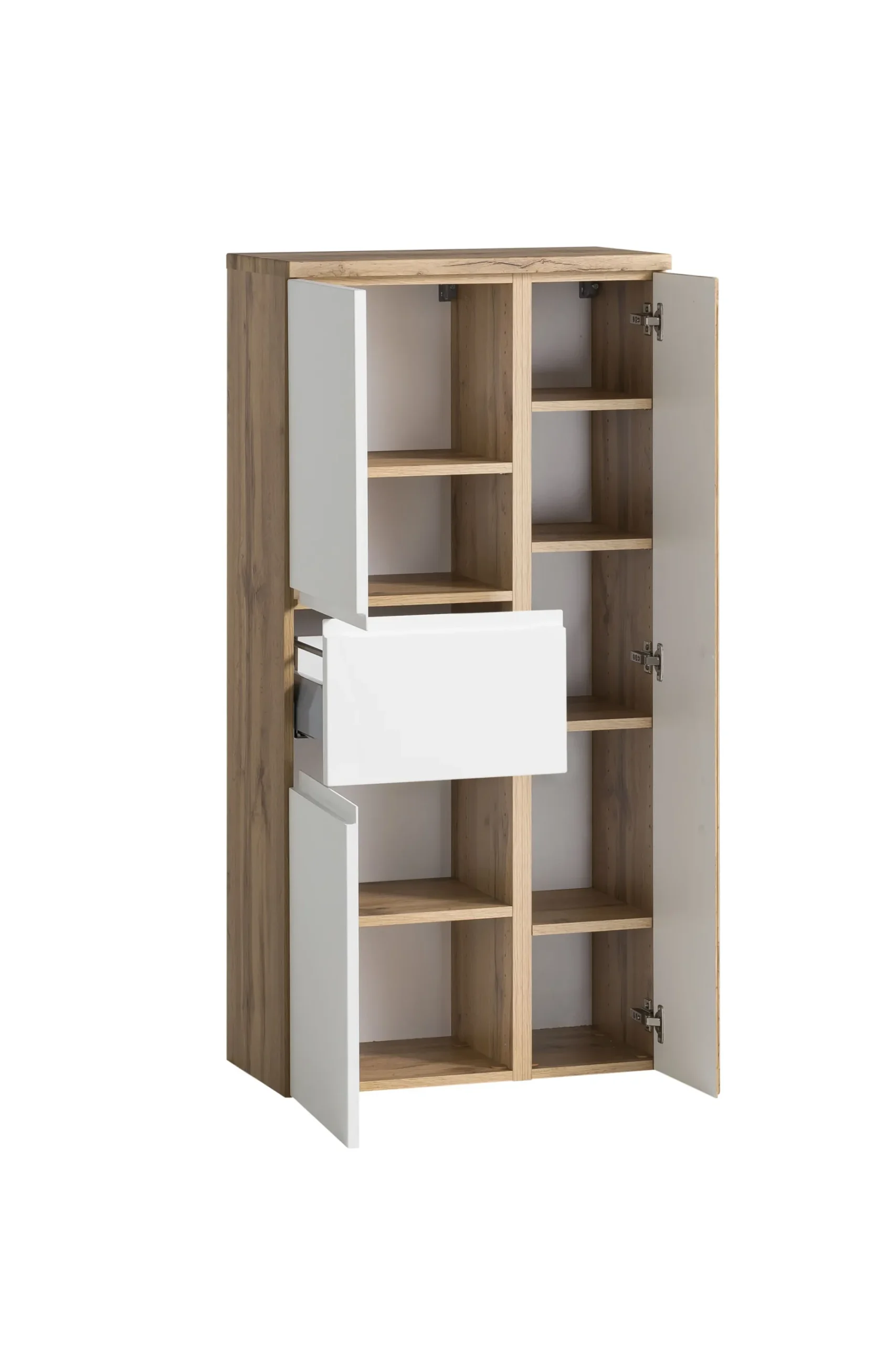Mittelgroßer Aufbewahrungsschrank Varese | 65 x 35 x 130 cm | Weiß
