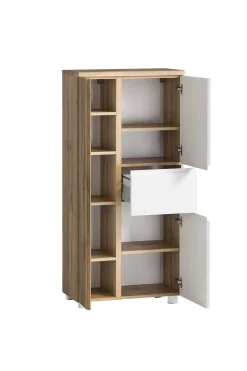 Mittelgroßer Aufbewahrungsschrank Varese | 65 x 35 x 130 cm | Weiß