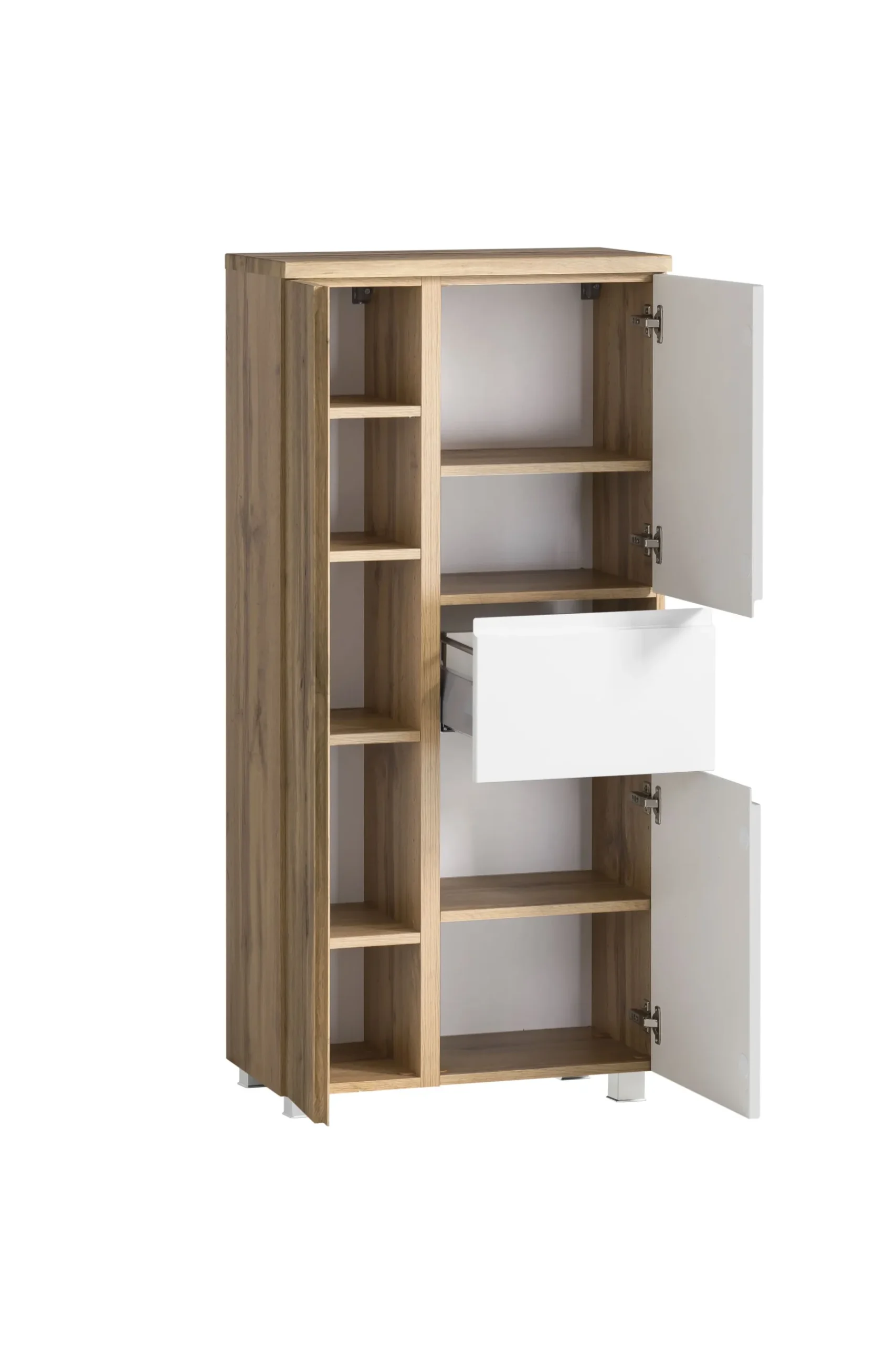 Mittelgroßer Aufbewahrungsschrank Varese | 65 x 35 x 130 cm | Weiß