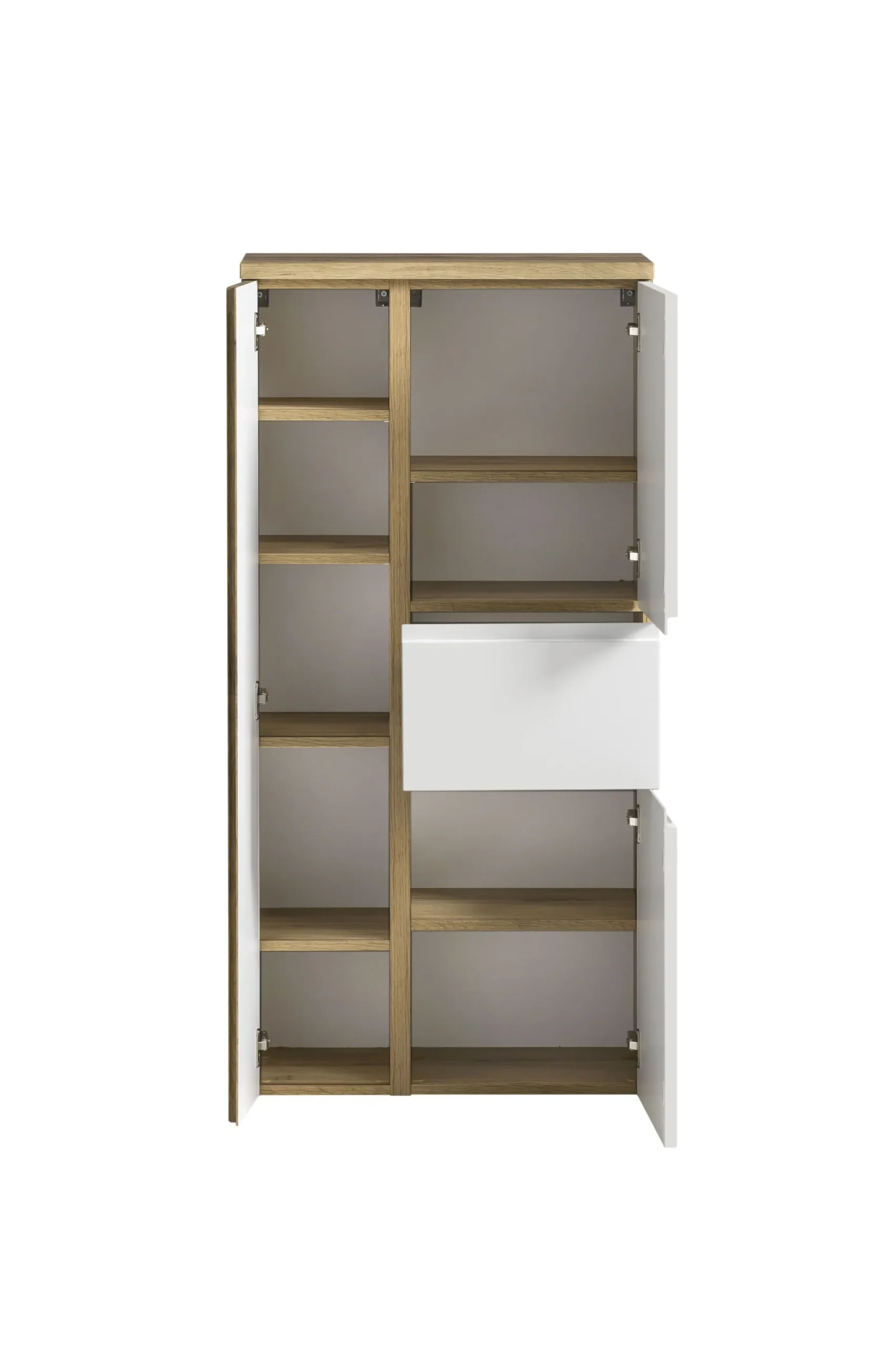 Mittelgroßer Aufbewahrungsschrank Varese | 65 x 35 x 130 cm | Weiß