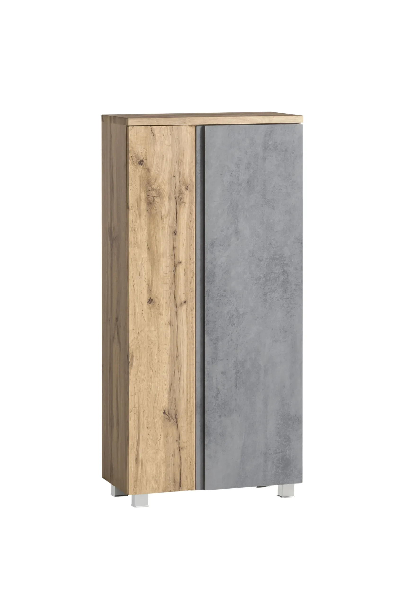 Mittelgroßer Aufbewahrungsschrank Varese | 65 x 35 x 130 cm | Betonfarbenes Design