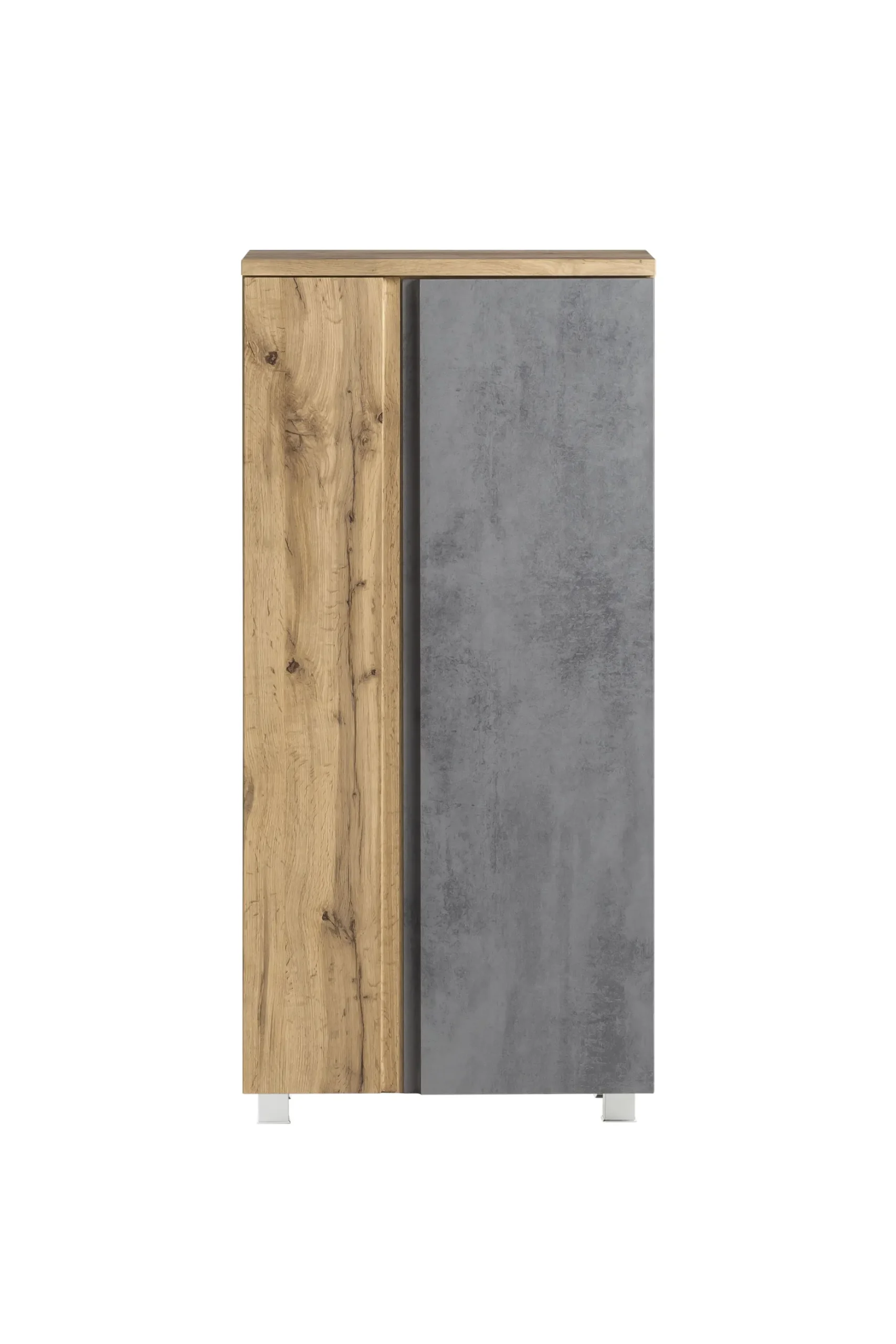 Mittelgroßer Aufbewahrungsschrank Varese | 65 x 35 x 130 cm | Betonfarbenes Design