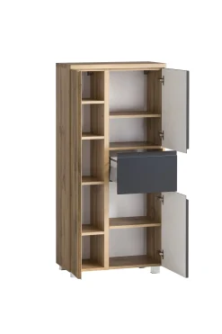 Mittelgroßer Aufbewahrungsschrank Varese | 65 x 35 x 130 cm | Weiß