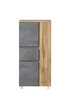 Mittelgroßer Aufbewahrungsschrank Varese | 65 x 35 x 130 cm | Farbe Beton