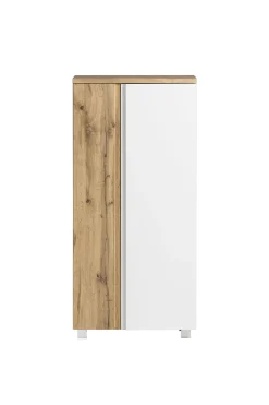 Mittelgroßer Aufbewahrungsschrank Varese | 65 x 35 x 130 cm | Weiß