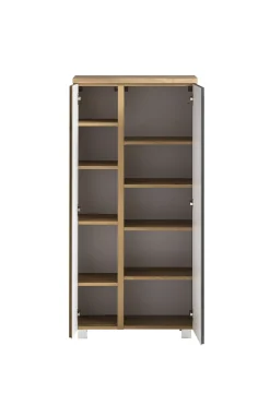 Mittelgroßer Aufbewahrungsschrank Varese | 65 x 35 x 130 cm | Grau