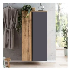 Mittelgroßer Aufbewahrungsschrank Varese | 65 x 35 x 130 cm | Grau