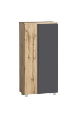 Mittelgroßer Aufbewahrungsschrank Varese | 65 x 35 x 130 cm | Grau