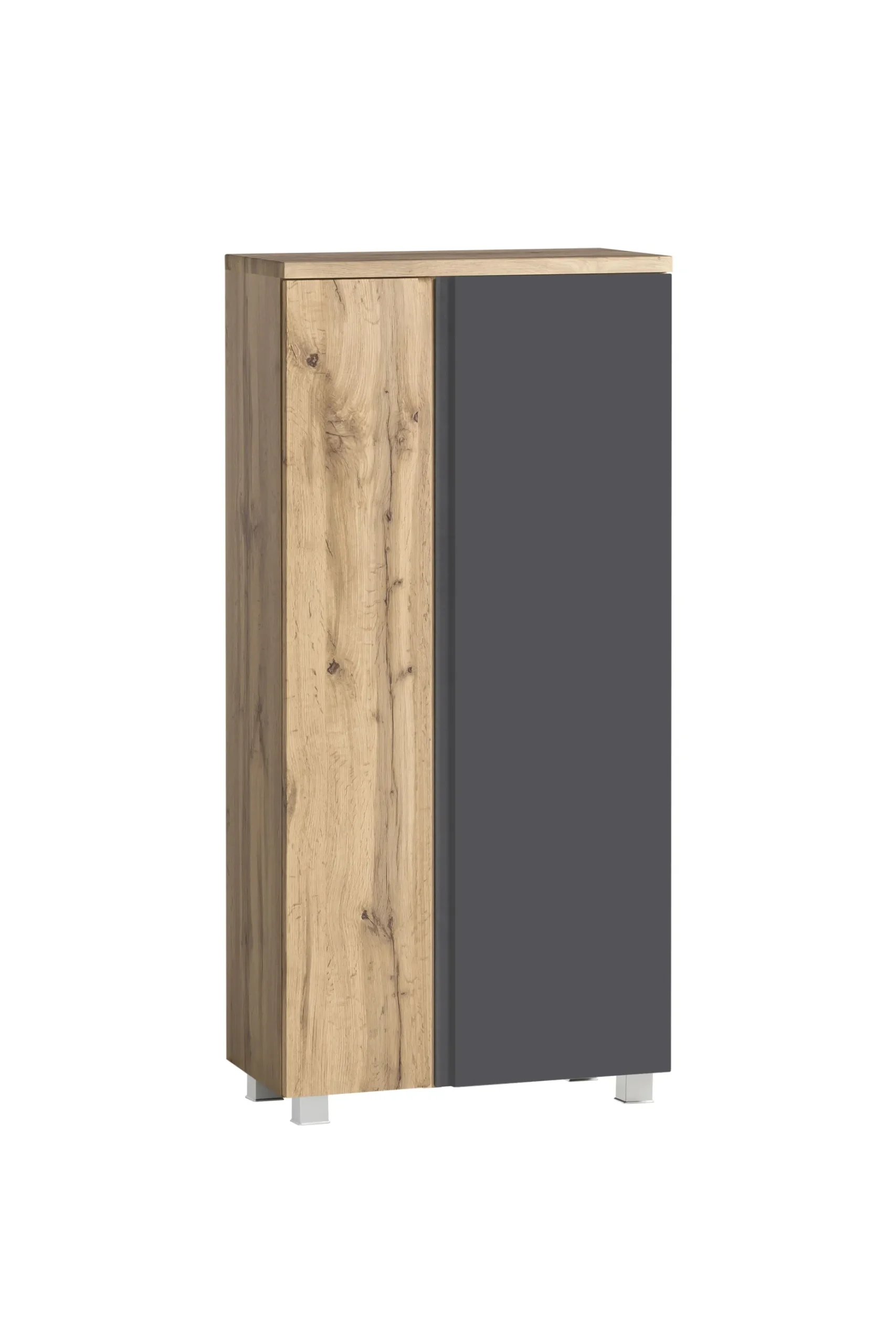 Mittelgroßer Aufbewahrungsschrank Varese | 65 x 35 x 130 cm | Grau