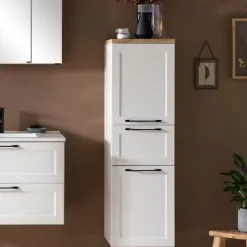 Mittelgroßer Lagerschrank Meran | 40 x 35 x 130 cm | Weiß