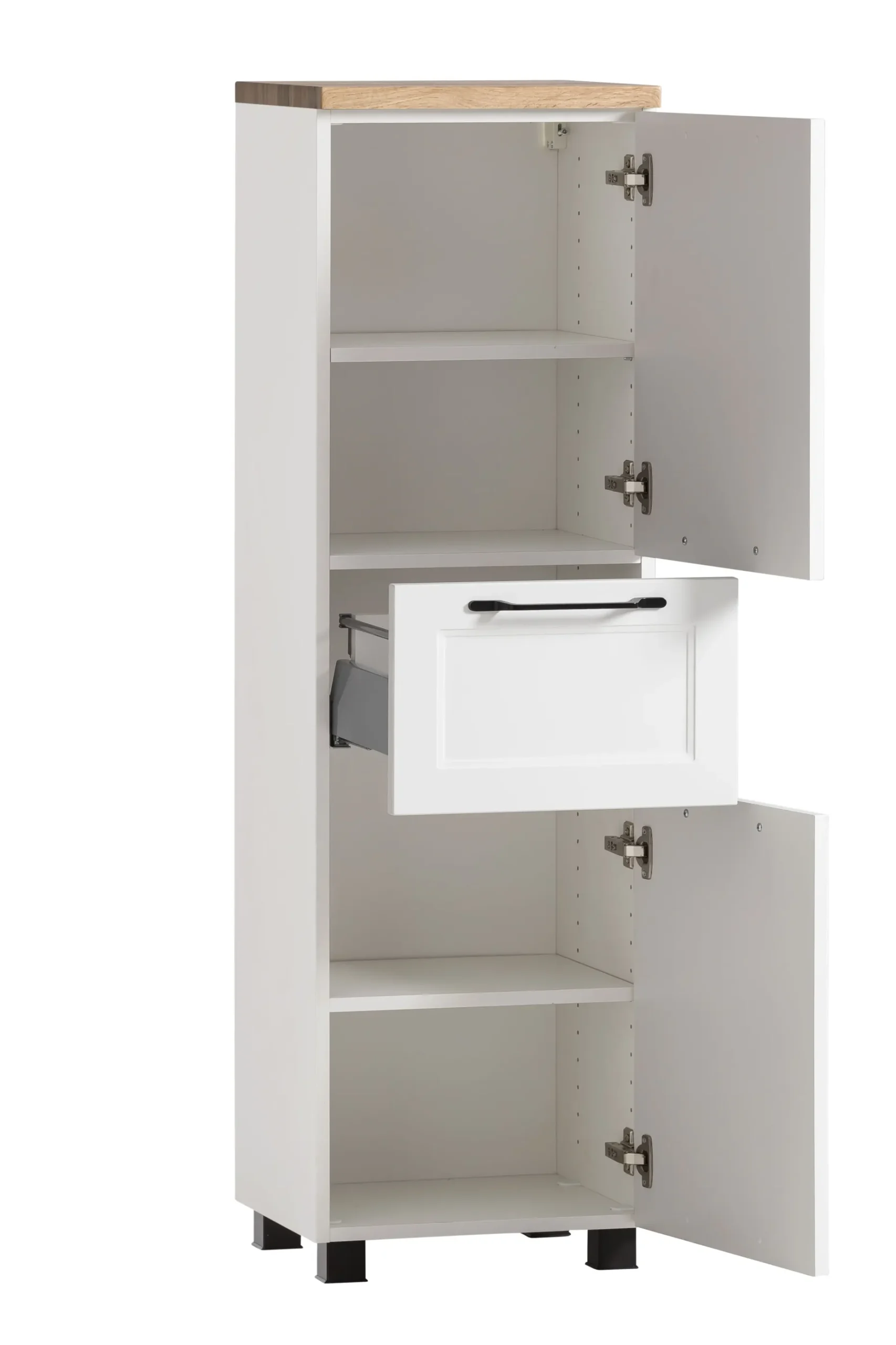 Mittelgroßer Lagerschrank Meran | 40 x 35 x 130 cm | Weiß