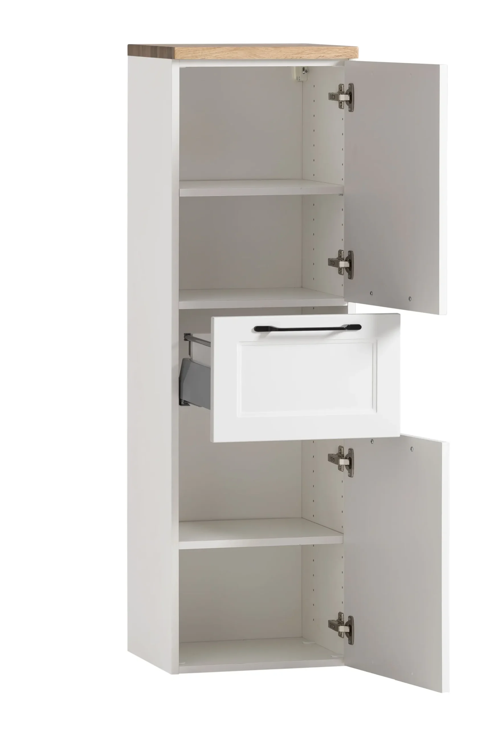 Mittelgroßer Lagerschrank Meran | 40 x 35 x 130 cm | Weiß
