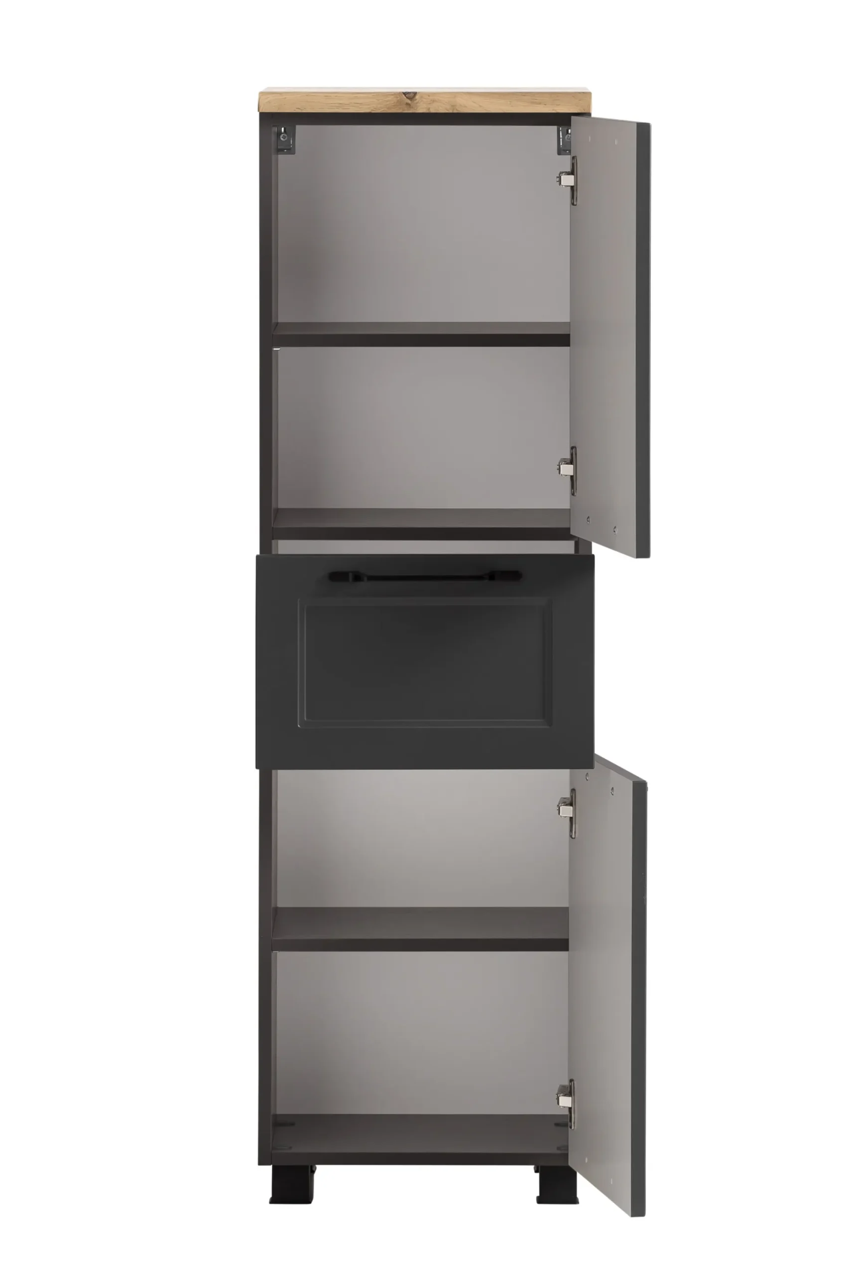 Mittelgroßer Lagerschrank Meran | 40 x 35 x 130 cm | Grau