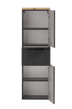 Mittelgroßer Lagerschrank Meran | 40 x 35 x 130 cm | Grau