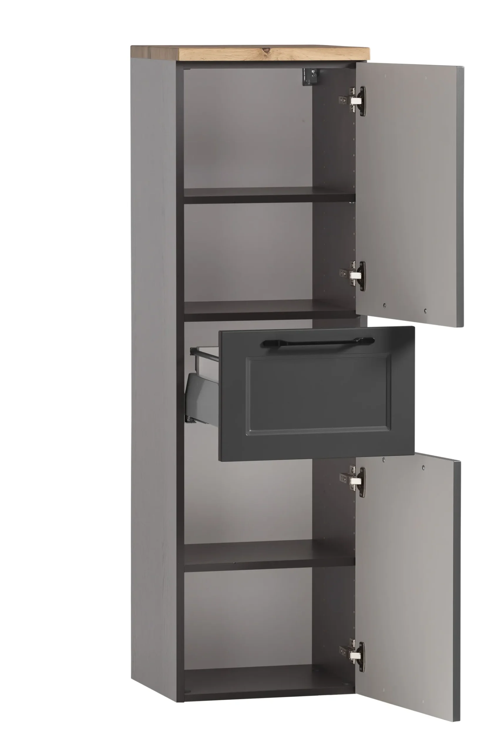 Mittelgroßer Lagerschrank Meran | 40 x 35 x 130 cm | Grau