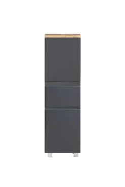 Mittelgroßer Säulenschrank Varese | 40 x 35 x 130 cm | Grau
