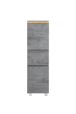 Mittelgroßer Säulenschrank Varese | 40 x 35 x 130 cm | Betonfarbenes Design