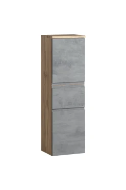 Mittelgroßer Säulenschrank Varese | 40 x 35 x 130 cm | Betonfarbenes Design