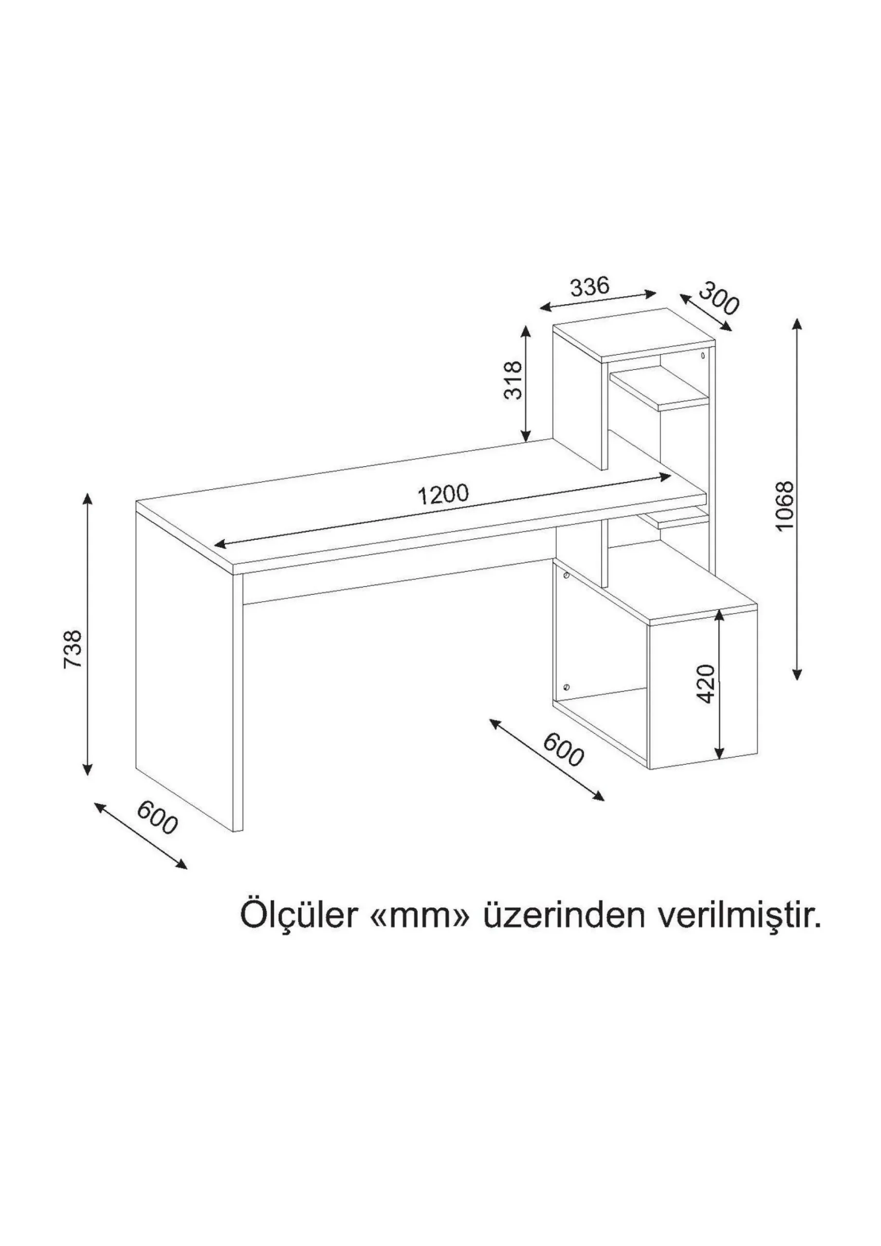 Emob 18mm Schreibtisch aus weißem Nussbaum