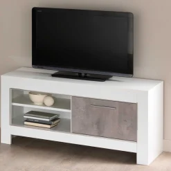Modena Fernsehmöbel 112 cm - Weiß/Beton
