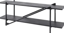 Moderner TV-Schrank 140cm grau mit MDF-Fachböden