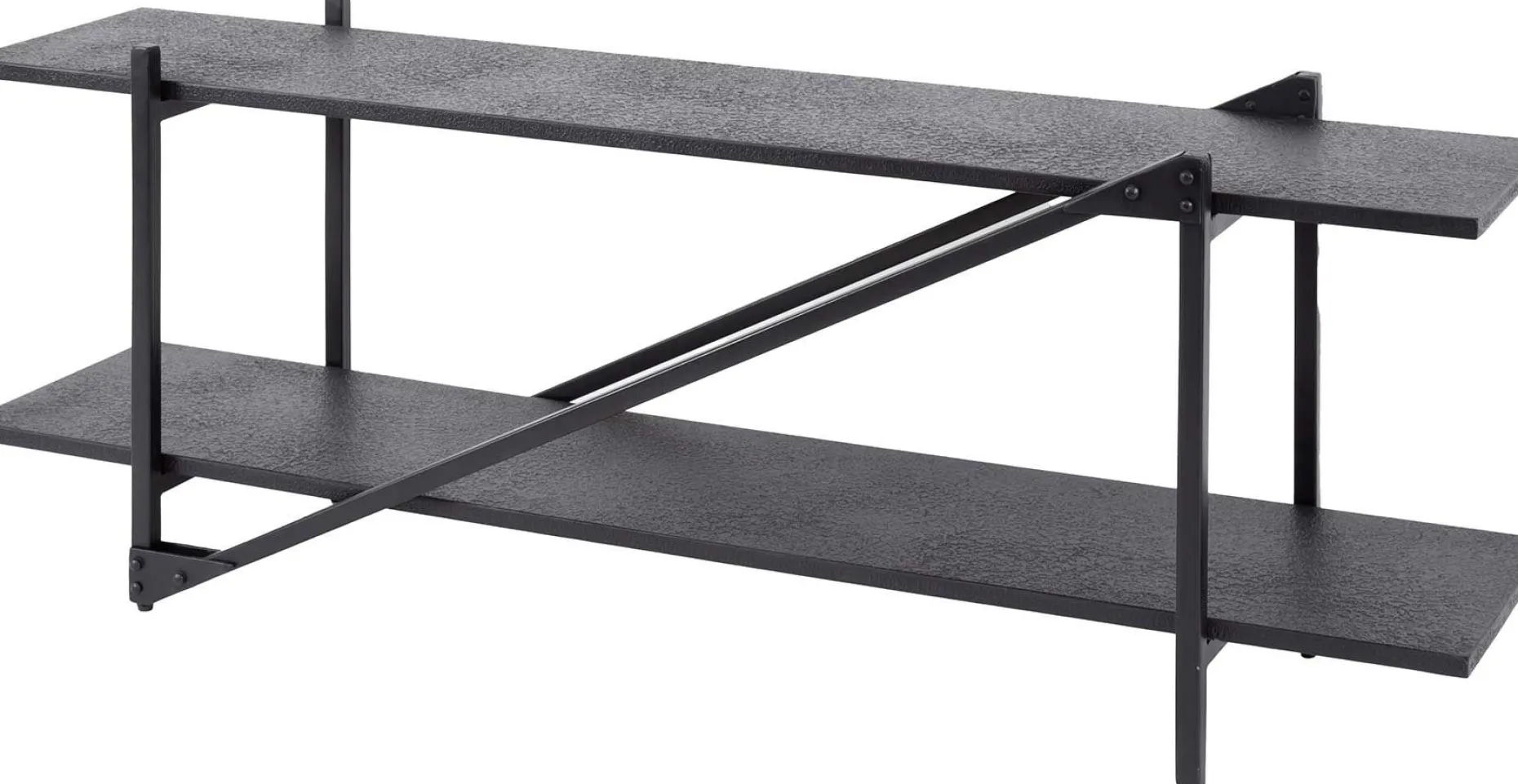 Moderner TV-Schrank 140cm grau mit MDF-Fachböden