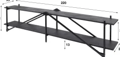 Moderner TV-Schrank 220cm XL Piega in Grau