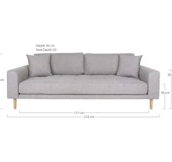 House Nordic Modernes Lido 3-Sitzer Sofa - Hell