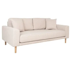 House Nordic Modernes Sand 2.5 Sitzer Sofa mit Holzbeinen und Kissen