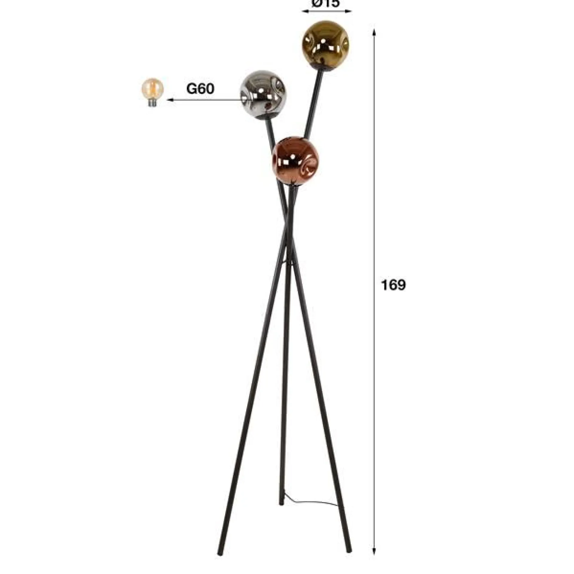 Emob MollieStehlampe -chrom/gold/kupfer