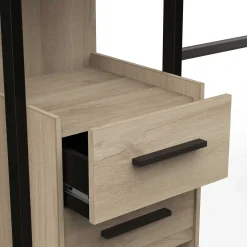 Mono Offener Kleiderschrank - 210x42x204cm - Eiche Dekor/schwarz