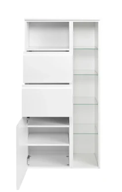Multifunktionaler Aufbewahrungsschrank Cardiff | 65 x 35 x 130 cm | Weiß