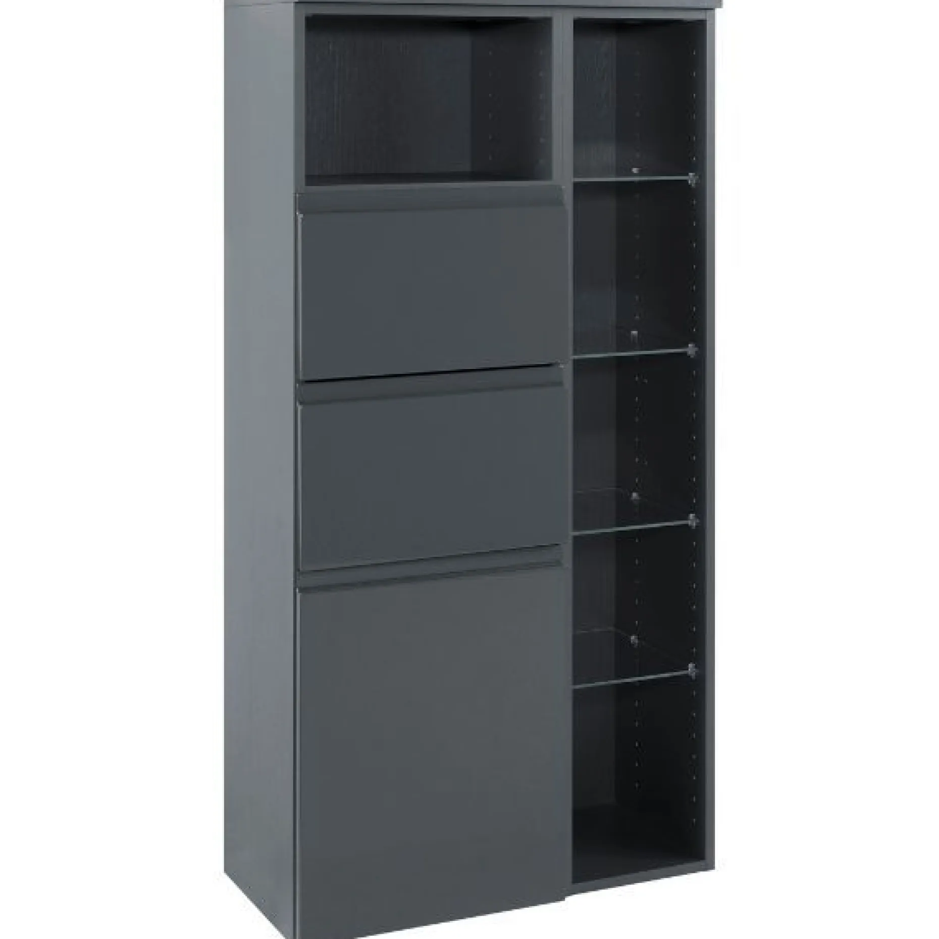 Multifunktionaler Aufbewahrungsschrank Cardiff | 65 x 35 x 130 cm | Grau