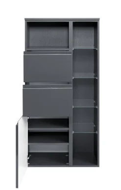 Multifunktionaler Aufbewahrungsschrank Cardiff | 65 x 35 x 130 cm | Grau