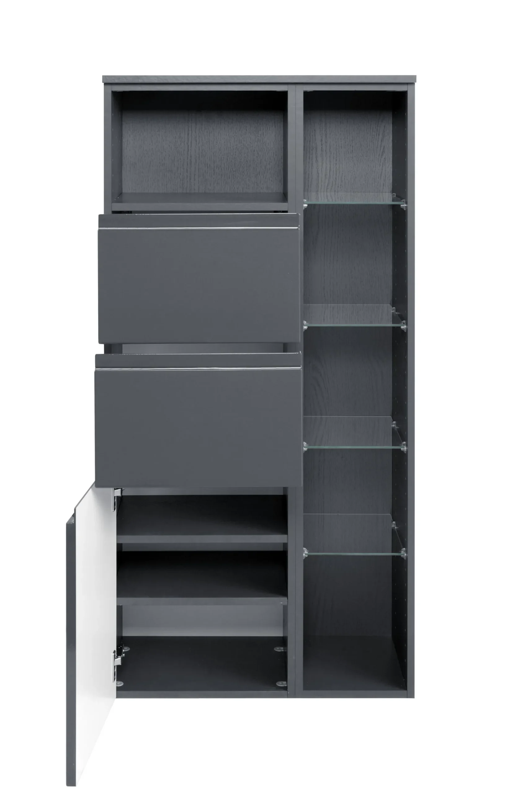 Multifunktionaler Aufbewahrungsschrank Cardiff | 65 x 35 x 130 cm | Grau
