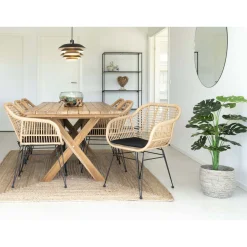 House Nordic Murcia Esstisch aus Teakholz - Ausführung Natur, 200x90x75 cm