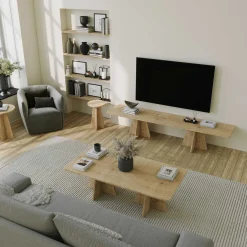 Emob Mushroom 2 Couchtisch | 100 % MELAMIN | Saphir-Eiche