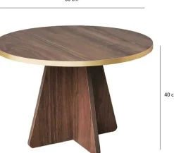 Emob Mushroom Couchtisch | 100 % MELAMIN | Gold, Walnuss