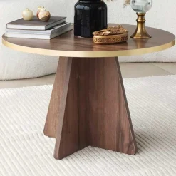 Emob Mushroom Couchtisch | 100 % MELAMIN | Gold, Walnuss