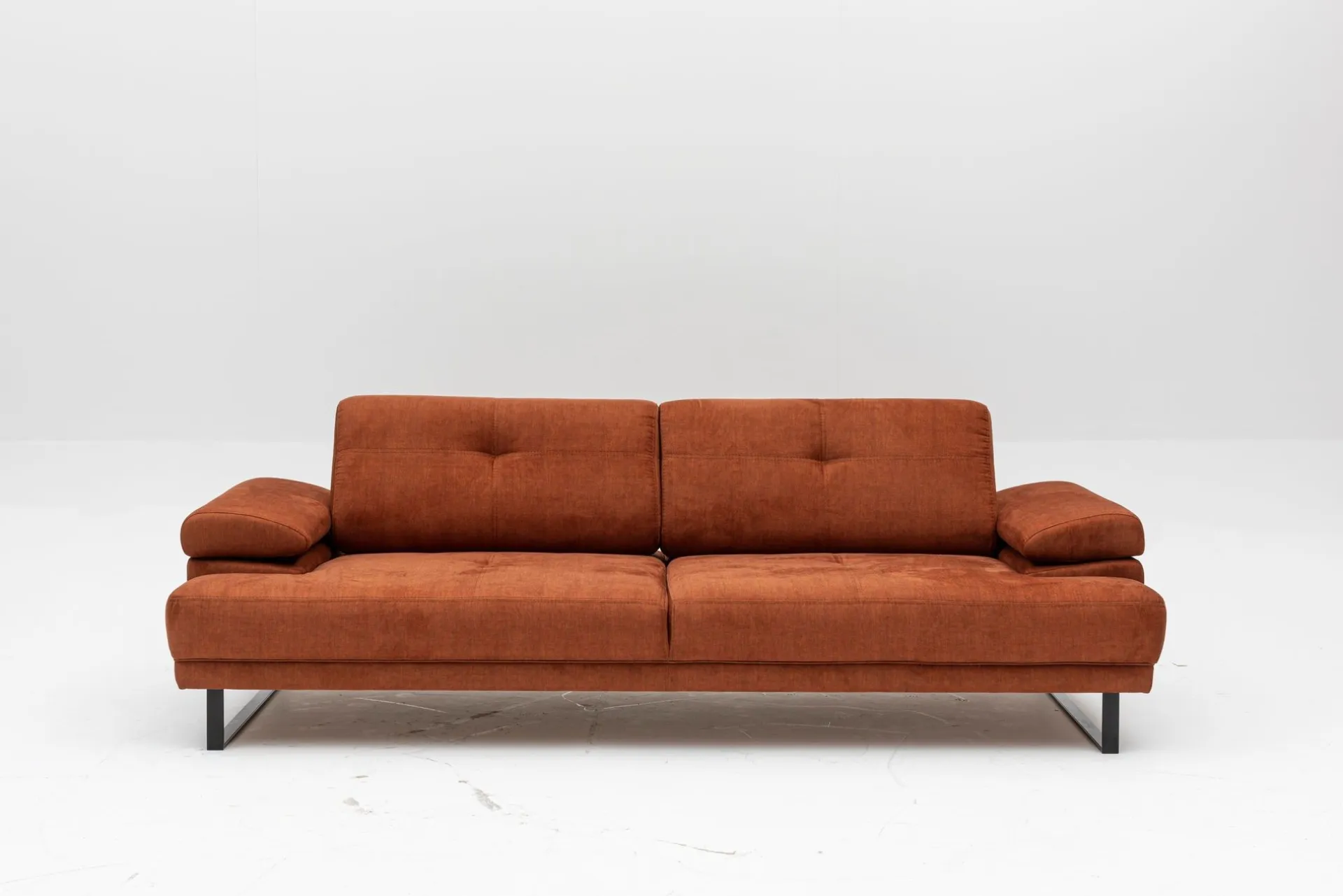 Emob Mustang 3-Sitzer-Schlafsofa | BUCHENHOLZ / SPANPLATTE | Orange