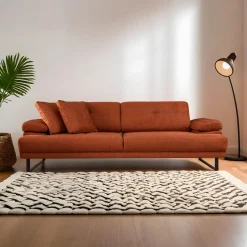 Emob Mustang 3-Sitzer-Schlafsofa | BUCHENHOLZ / SPANPLATTE | Orange