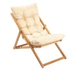 Emob My006 Gartenstuhl | Buchenholzkörper | Braun, Creme