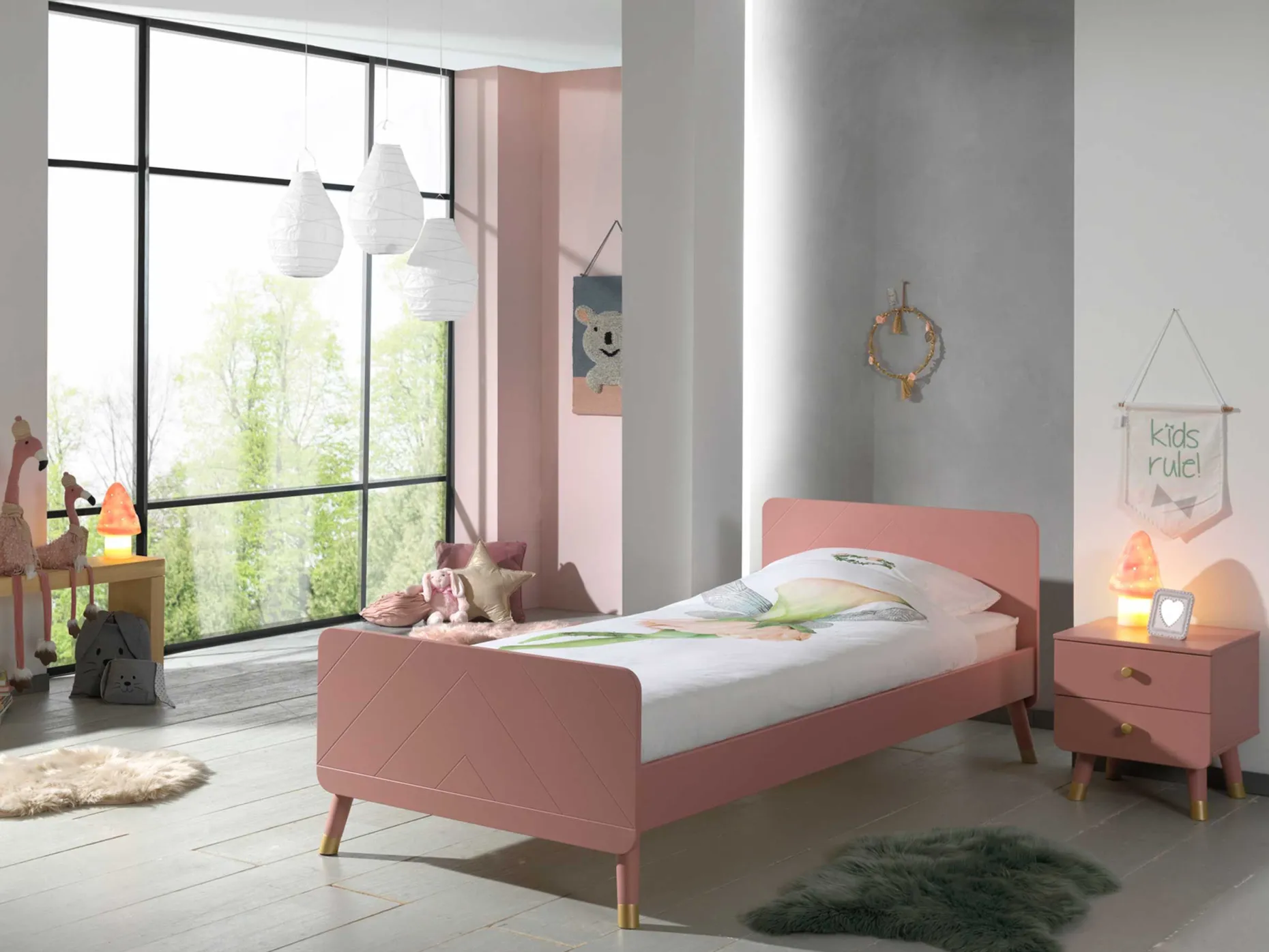Nachttisch Billy retro 2 Schubladen - rosa