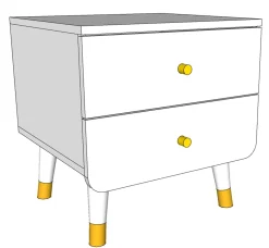 Nachttisch Billy retro 2 Schubladen - grau