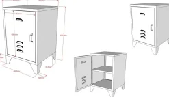 Nachttisch Bronxx Metall 40x60 - olivgrün matt