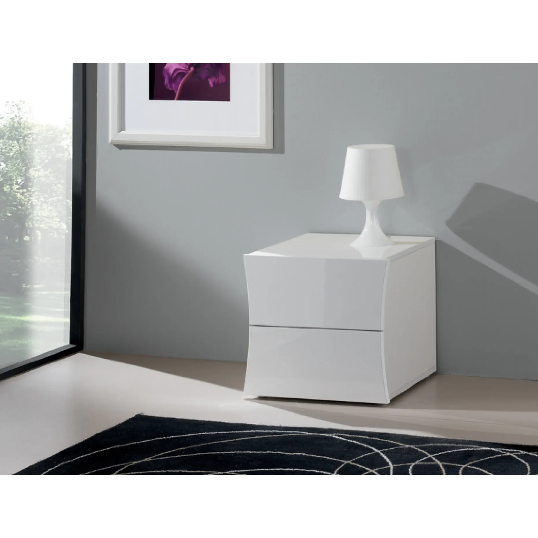 Nachttisch Fonte | 50 x 40 x 41,3 cm | High Gloss White