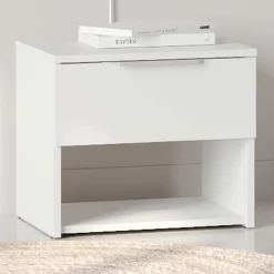 Nachttisch Micheline - 44x37x38cm - mit Ablageschublade - weiß